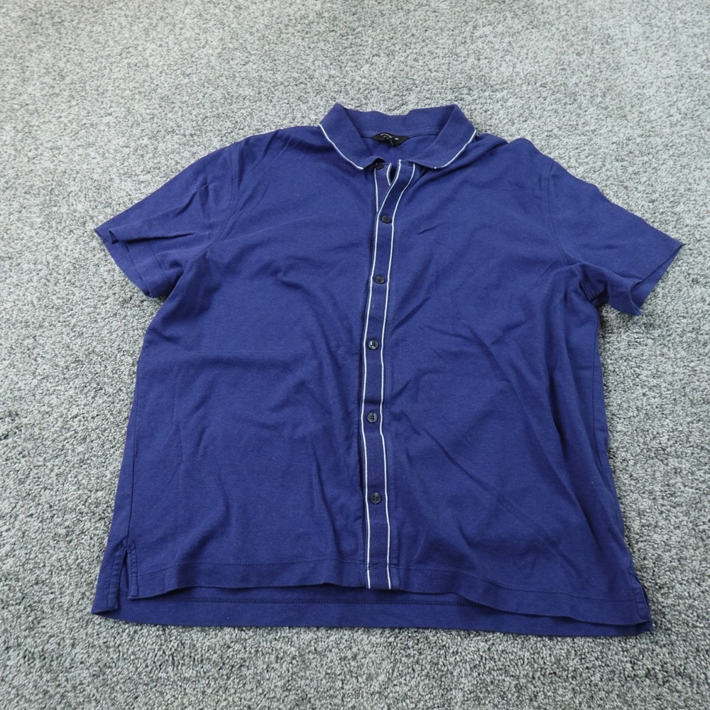 Banana Republic Shirt Mens L Blue Short Sleeve Button Up Bowling Casual Preppy